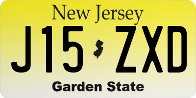 NJ license plate J15ZXD