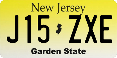 NJ license plate J15ZXE