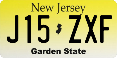 NJ license plate J15ZXF