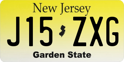 NJ license plate J15ZXG