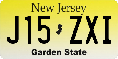 NJ license plate J15ZXI