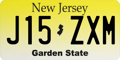 NJ license plate J15ZXM