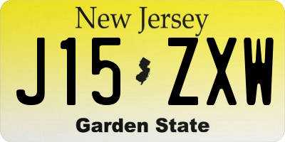 NJ license plate J15ZXW