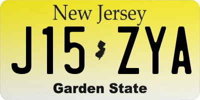 NJ license plate J15ZYA