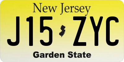 NJ license plate J15ZYC