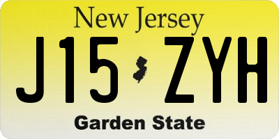 NJ license plate J15ZYH