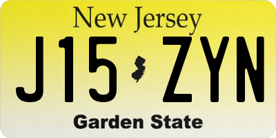 NJ license plate J15ZYN