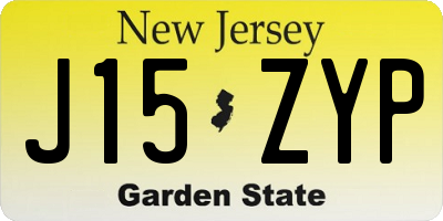 NJ license plate J15ZYP