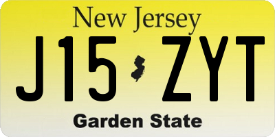 NJ license plate J15ZYT