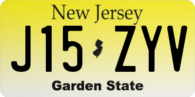 NJ license plate J15ZYV