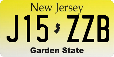 NJ license plate J15ZZB