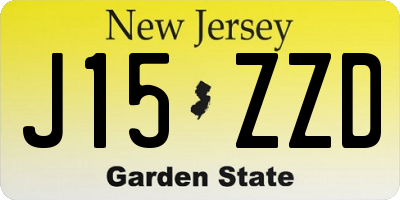 NJ license plate J15ZZD