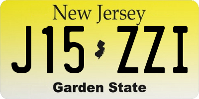 NJ license plate J15ZZI