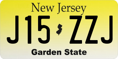 NJ license plate J15ZZJ