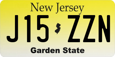 NJ license plate J15ZZN