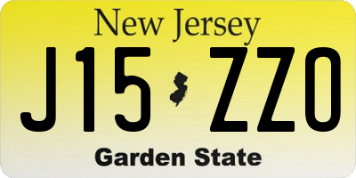NJ license plate J15ZZO