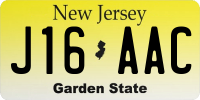 NJ license plate J16AAC