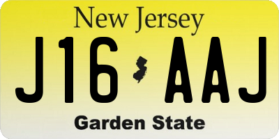 NJ license plate J16AAJ