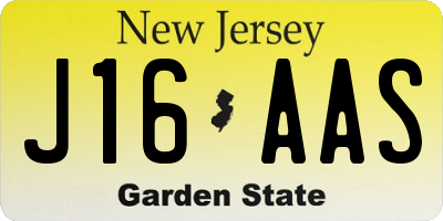 NJ license plate J16AAS