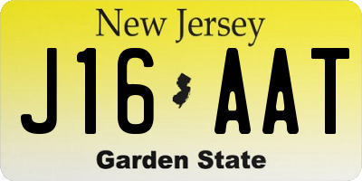 NJ license plate J16AAT