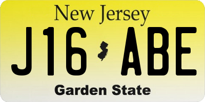 NJ license plate J16ABE