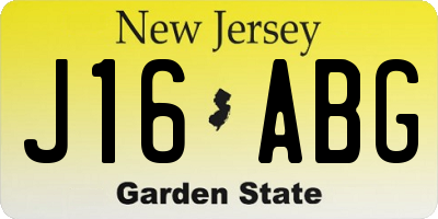 NJ license plate J16ABG