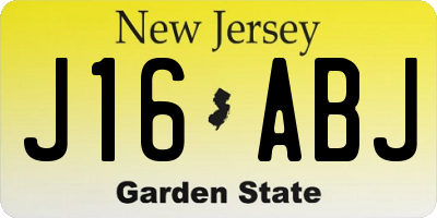 NJ license plate J16ABJ