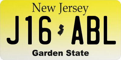 NJ license plate J16ABL