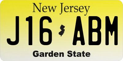 NJ license plate J16ABM