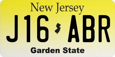 NJ license plate J16ABR