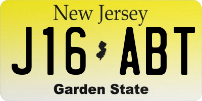 NJ license plate J16ABT