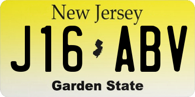 NJ license plate J16ABV