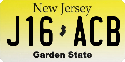 NJ license plate J16ACB