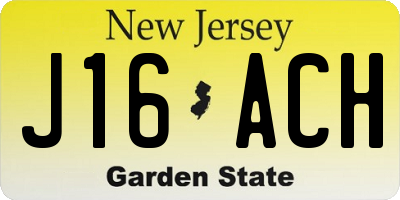 NJ license plate J16ACH