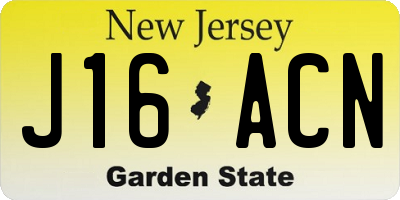 NJ license plate J16ACN