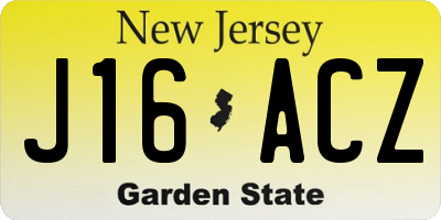 NJ license plate J16ACZ