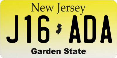 NJ license plate J16ADA