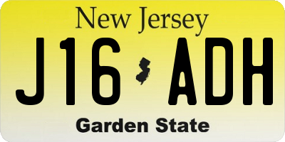 NJ license plate J16ADH