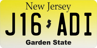 NJ license plate J16ADI