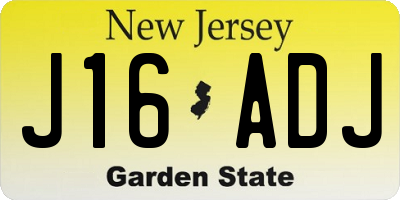 NJ license plate J16ADJ