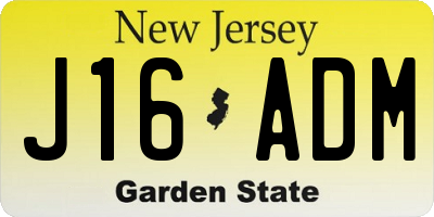 NJ license plate J16ADM