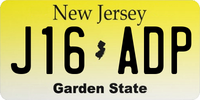 NJ license plate J16ADP