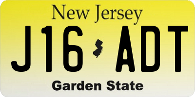 NJ license plate J16ADT