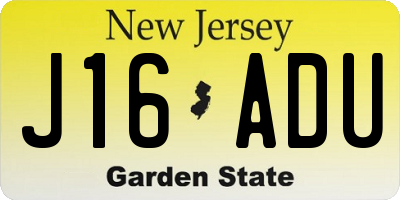NJ license plate J16ADU