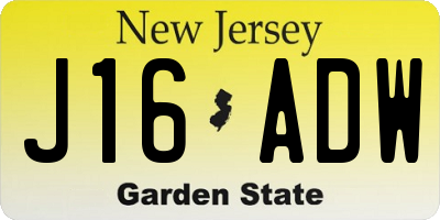 NJ license plate J16ADW