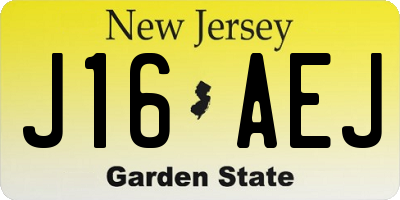 NJ license plate J16AEJ