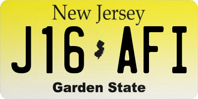 NJ license plate J16AFI