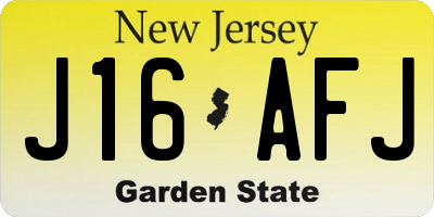 NJ license plate J16AFJ