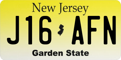 NJ license plate J16AFN