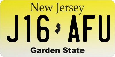 NJ license plate J16AFU